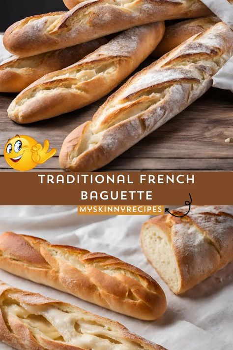 🥖✨ Dive into the art of baking with this delightful recipe for traditional French baguettes! Crunchy on the outside, fluffy on the inside – these homemade beauties are perfect for any occasion. Follow along for step-by-step instructions to achieve bakery-worthy baguettes right in your own kitchen! #FrenchCuisine #BreadLovers #HomemadeDelights #myskinnyrecipes 🇫🇷👩‍🍳 French Bread Baguette Recipe, Fresh Yeast Recipes, Baquette Bread Recipes, Baggett Recipe, French Bread Recipe Homemade, Easy Baguette Recipe, Homemade Baguette, French Baguette Recipe, Menu Planning Ideas