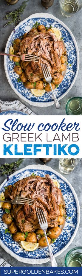 Slow cooker Greek lamb 'kleftiko Lamb Casserole Recipes Slow Cooker, Lamb Stew Crockpot Slow Cooker, Lamb Hotpot Slow Cooker, Moroccan Lamb Slow Cooker, Slow Cooker Greek Lamb, Lamb Dishes, Greek Dishes, Crock Pot Slow Cooker, Lamb Recipes