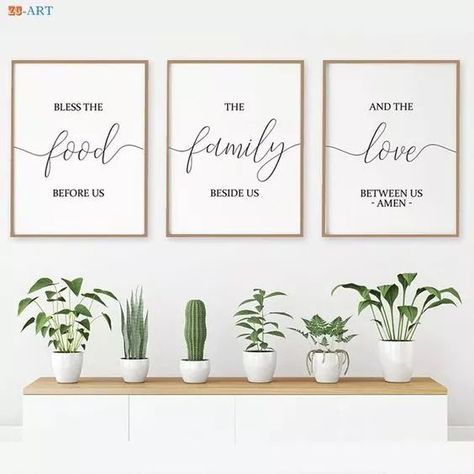 Bible Verse Canvas Painting, Living Room And Dining Room Decor, Painting Signs, Dining Wall Decor, Print Quotes, Quotes Poster, Decor Eclectic, Bible Verse Canvas, Quote Canvas