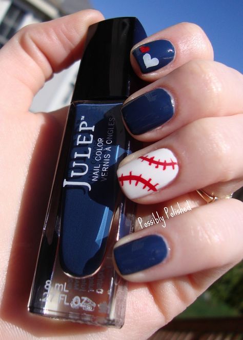 Possibly Polished: Baseball in Boston Red Sox Nails, Baseball Nail Designs, Sport Nails, Baseball Nails, Sports Nails, Red Sox Game, Baseball Stuff, Matte Nail, Painting Colors