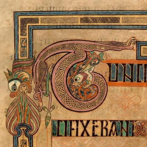 Facts about the Book of Kells include the record that it was stolen The Book Of Kells, Celtic Artwork, Book Of Kells, Animal Symbolism, Celtic Knotwork, Medieval Manuscript, Viking Art, Celtic Symbols, Illuminated Letters