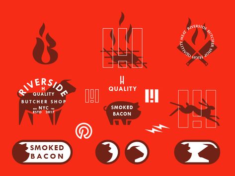 Butcher Branding, Sushi Logo, Meat Butcher, S Logo Design, Clever Logo, Meat Shop, Food Branding, Beer Logo, Bbq Restaurant