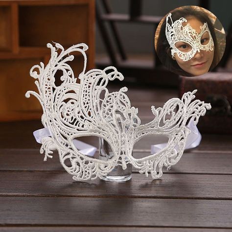 Masquerade Cake Topper, Masquerade Formal, Masquarade Mask, Masquerade Outfit Ideas, White Party Attire, Venetian Masquerade Ball, Lace Eye Mask, Masquerade Ball Dresses, Masquerade Cakes