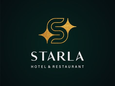 Starla Hotel and Restaurant by Logofield Hotel Logo Design Ideas, Lounge Logo Design, Hotel Logo Design, Lounge Logo, Luxury Website, Flat Logo Design, Hotel Logo, Creative Web Design, Portfolio Logo