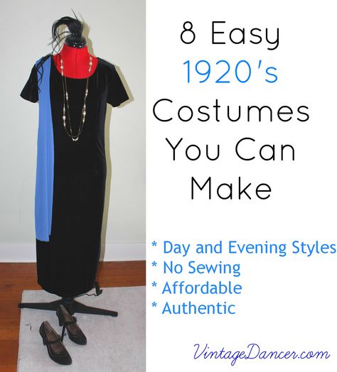 8 Easy 1920s Downton Abbey Inspired Costumes You Can Make - #DIY #Costumes #Downtonabbey Diy Gatsby Costume, Diy 1920s Costume, 20s Inspired Outfits, Flapper Costume Diy, 1920s Outfit, Gangster Outfit, 20s Outfit, 20s Costume, Prohibition Party