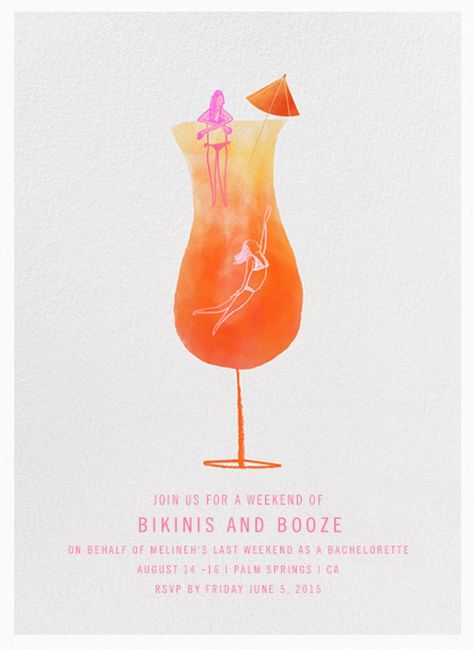 The Invite Tequilla Sunrise, The Importance Of Being Earnest, Bachelorette Invitations, Tequila Sunrise, Paperless Post, Bridal Shower Brunch, Bachelorette Party Invitations, Summer Entertaining, Event Page