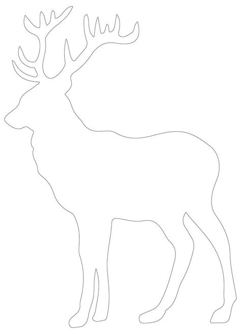 Adult Deer Outline - Best Deer Line Drawing Deer Outline Silhouettes, Reindeer Outline Free Printable, Deer Printables Free, Deer Outline Drawing, Deer Template Free Printable, Raindeer Drawing Silhouette, Deer Pattern Templates, Simple Deer Drawing, Deer Line Drawing