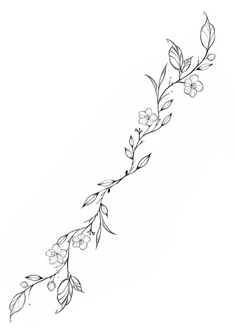 Vine Tattoo With Flowers, Vine Tattoo Back, Vines And Flowers Tattoo, Small Flower Tattoos For Women, Arm Wrap Tattoo, Flower Vine Tattoos, Wrap Around Tattoo, Wrap Tattoo, Flower Wrist Tattoos