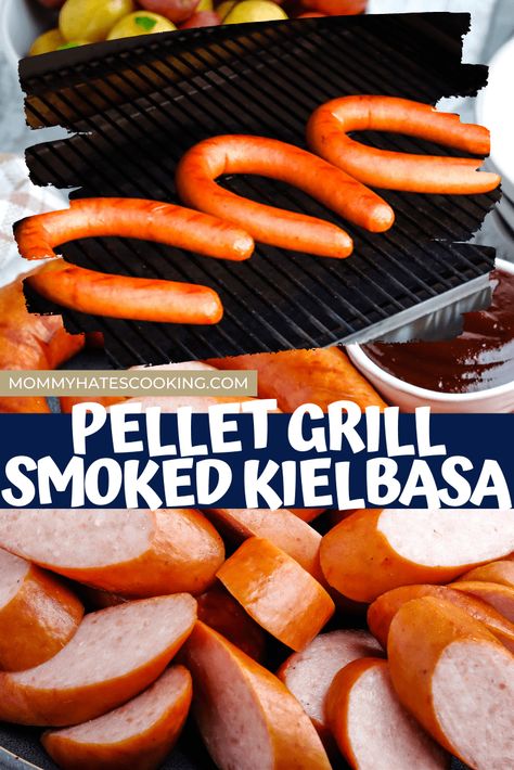 Smoked Sausage On Pellet Grill, Smoked Sausage On The Grill, Smoked Polish Sausage Recipes, Ninja Woodfire Smoker Recipes, Smoked Kielbasa Recipes, Turkey Kielbasa Recipes, Smoked Kielbasa, Grilled Kielbasa, Polish Sausage Recipes