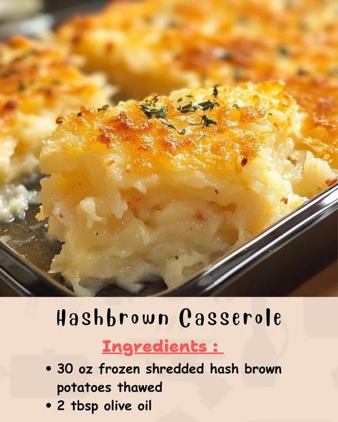 Hashbrown Casserole Recipe Ingredients: 30 oz frozen shredded hash brown potatoes, thawed 2 tbsp olive oil 1 yellow onion, diced 3 large garlic cloves, minced 1/4 cup all-purpose flour... Shredded Potato Casserole, Shredded Hashbrown Recipes, Frozen Hashbrown Recipes, Hash Brown Potato Soup, Cheesy Potatoes With Hashbrowns, Hashbrown Casserole Recipe, Hashbrown Casserole, Frozen Potatoes, Shredded Potatoes