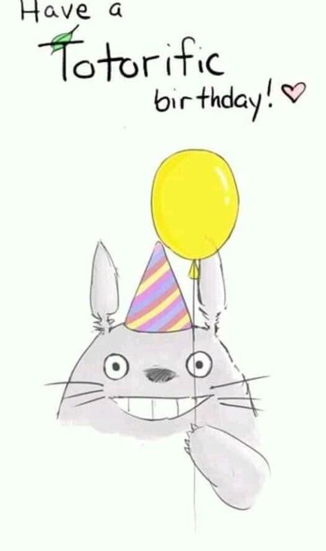 Have a totorific birthday Anime Happy Birthday, Wallpaper Birthday, Happy Birthday Halloween, Totoro Party, Totoro Ghibli, Ghibli Wallpaper, Happy Birthday Icons, Happy Birthday Drawings, Birthday Doodle