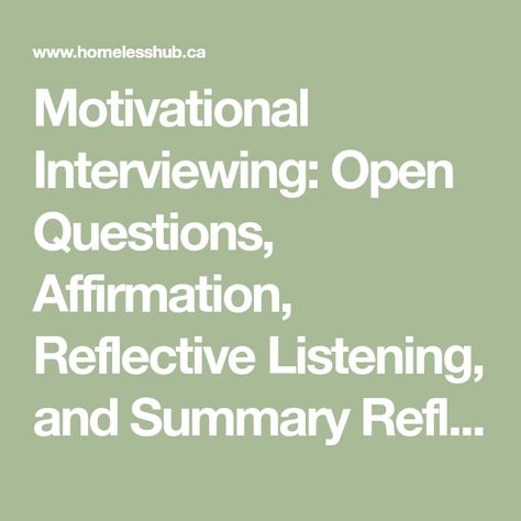 Reflective Listening, Open Questions, Counselling Tools, Counseling Techniques, Clinical Social Work, Motivational Interviewing, Health And Wellness Center, Health Activities, Counseling Activities