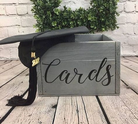 Graduation Card Box and Other Graduation Ideas | The Dating Divas Graduation Card Box, Boys Graduation Party, Graduation Party Pictures, Graduation Card Boxes, High School Graduation Party Decorations, College Grad Party, Backyard Graduation Party, Outdoor Graduation Parties, Outdoor Graduation