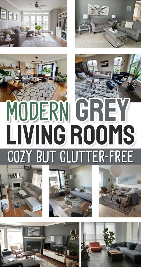 Grey living room ideas - modern grey living rooms cozy but clutter-free Grey Living Rooms, Cosy Grey Living Room, Dark Grey Sofa Living Room, Cozy Grey Living Room, Grey Family Rooms, Gray Sectional Living Room, Grey Living Room Ideas, Dark Grey Living Room, Modern Grey Living Room