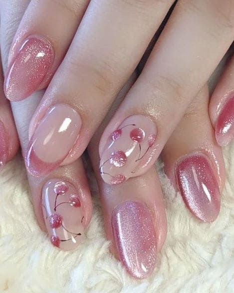 Glamrdip Colours, Korean Almond Nails, Korean Nail Designs, Sparkle Nail Designs, Nailart Ideas, Korean Nail, Baby Pink Nails, Eye Nail Art, Korean Nail Art