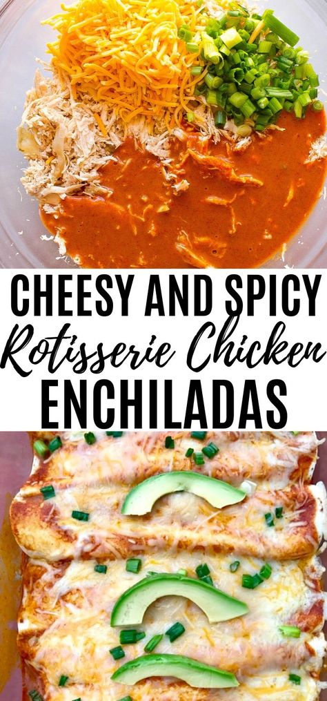 Tortilla Meals, Spicy Enchilada Sauce, Chicken And Cheese Enchiladas, Rotisserie Chicken Enchiladas, Enchiladas Chicken, Cracker Chicken, Primal Blueprint, Recipes Fruit, Cheesy Chicken Enchiladas