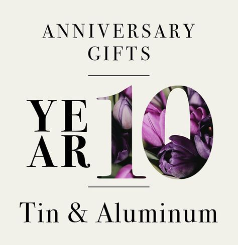 Our Guide to 10th Anniversary Gifts: In Your Elements (Tin and Aluminum) Aluminum Gifts For Him, Aluminum Anniversary Gift For Him, Tin/aluminum Anniversary Gifts, Tin Or Aluminum Gifts For Anniversary, Tin Or Aluminum Gifts For Him, Tin Anniversary Gifts For Him, 10th Anniversary Ideas, 10 Year Wedding Anniversary Gifts, 10 Year Anniversary Gift Ideas For Him