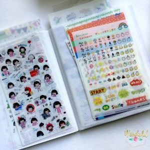 10 Ways to Organize your Planner Stickers - Sticker storage in a dollar store photo album ## Sticker Storage Ideas Organizing, Sticker Storage Ideas, Planner Sticker Storage, Stickers Storage, Sticker Organizer, Planner Storage, Scrapbook Storage, Scrapbook Organization, Sticker Organization