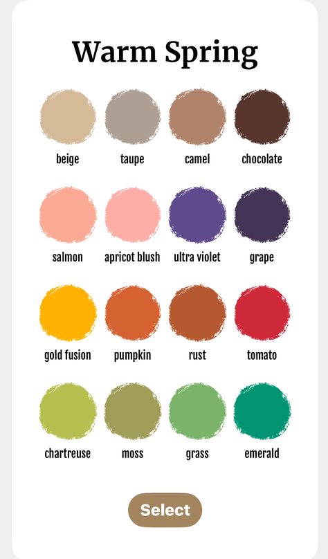 Warm Spring Vs Warm Autumn, Warm Spring Outfits Color Palettes, True Spring Hair Color, True Spring Outfits, Warm Skin Tone Colors, Warm Spring Makeup, True Spring Palette, Warm Spring Palette, Warm Spring Color Palette