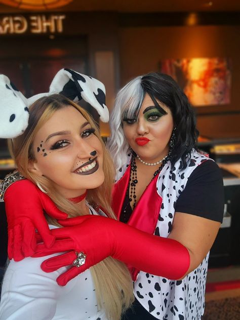 101 Dalmations Costume Diy Adult, 101 Dalmatian Makeup, Cruella And Dalmation Costume, Dalmatian Makeup Women, Dalmatian Costume Makeup, Dalmation Makeup, Dalmatian Makeup, Halloween Makeup Costumes, 101 Dalmations Costume