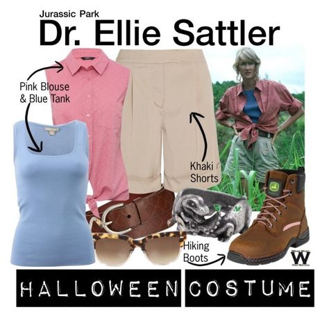 "Jurassic Park" by wearwhatyouwatch ❤ liked on Polyvore featuring FOSSIL, Valentino, Dinosaurs, Gucci, M&Co, Michael Kors, wearwhatyouwatch, film and halloweencostume Dr Ellie Sattler, Jurassic Park Costume, Ellie Sattler, Family Costumes Diy, Family Themed Halloween Costumes, Jurassic Park Birthday Party, Jurassic Park Party, Themed Halloween Costumes, Park Party