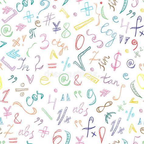 Math Symbols Art Aesthetic, Math Notion Cover, Maths Illustration, Mathematics Illustration, Mathematics Wallpaper, Doodle Symbols, Math Background, Math Doodles, Teacher Wallpaper