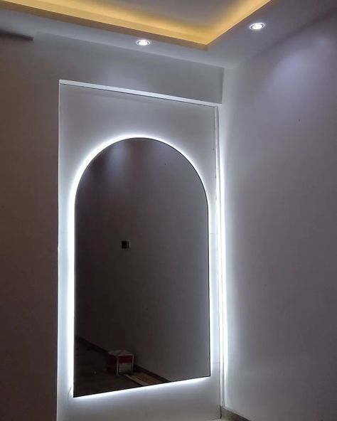 A touch of LED light adds alittle brilliance to your Arch Mirror Order now #mirrornowug #ugandafurniture #uganda #kampalauganda Big Mirror, Door Glass Design, Mirror With Led Lights, Arch Mirror, Door Glass, Glass Design, Uganda, Order Now, Instagram A