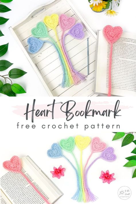 Attract customers to your table at the craft show with this Heart Crochet Bookmark. They look beautiful in a bunch and are useful for all readers. Quick Easy Crochet Projects To Sell, Crocheted Items That Sell, Free Small Crochet Projects, Crochet Heart Bookmarks Free Patterns, Crochet Patterns To Sell Craft Fairs, Bookmarks Crochet Free Pattern, Crochet Raok, Crochet Bookmark Pattern Free, Crocheted Bookmarks Free Patterns