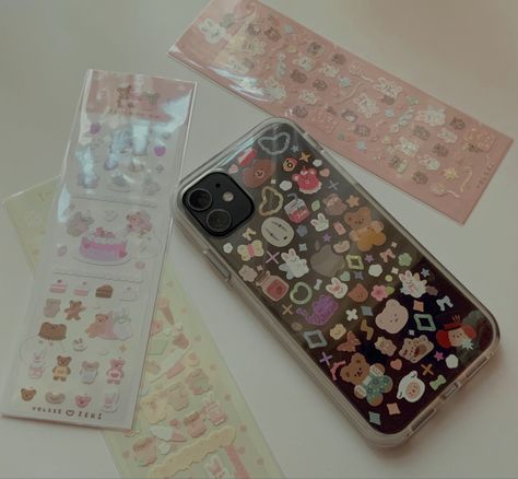 Phone Addict, Album Collage, Korean Phone Cases, Clear Phone Case Design, Kpop Phone Cases, Korean Stickers, Collage Phone Case, Deco Stickers, Phone Inspiration