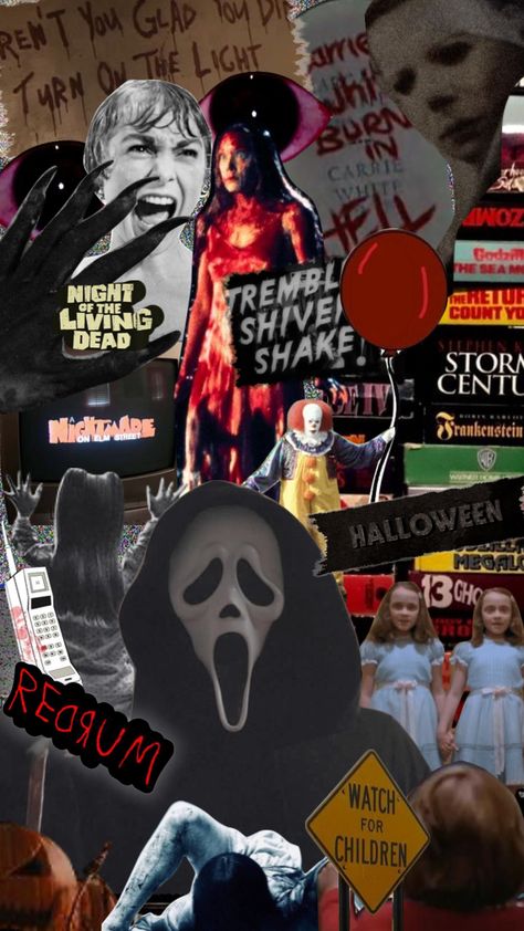 #horrormovie #scary #theshining #halloween #poltergeist #scream #carrie #it #horrorvibes Ghostface Collage, Carrie White, Black Lagoon, Ghost Faces, Elm Street, The Shining, Scary Movies, True Stories, Scream