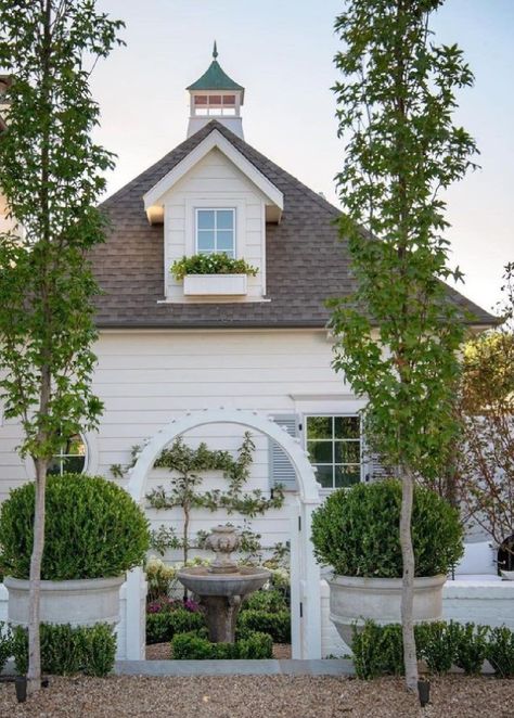 More WHITE Home Exteriors Because White, Y'all - Hello Lovely White Shake Exterior House, White Shingle House, Nantucket Style Homes Exterior, Nantucket Homes, House Add Ons, Benjamin Moore China White, White Home Exterior, White Dove Benjamin Moore, Nantucket Style Homes