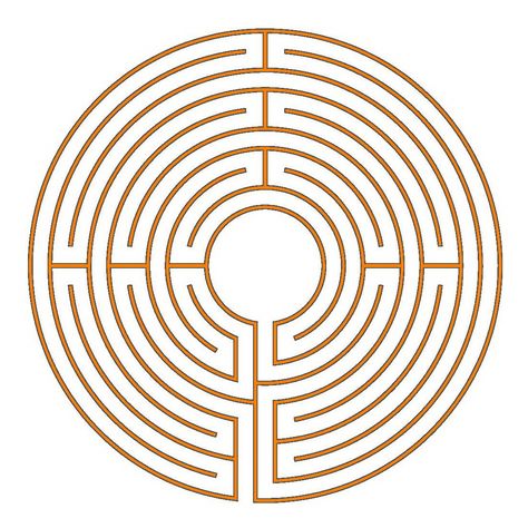 The 9-circuit Chartres labyrinth (type Hilton) Labyrinth Garden, Labyrinth Maze, Printable Mazes, Occult Symbols, Inner Courtyard, Energy Healing Spirituality, City Hall, Journal Planner, Labyrinth