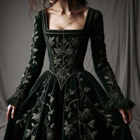 Fantasy Dresses Aesthetic, Medieval Royal Dress, Fantasy Fashion Aesthetic, Medieval Clothing Aesthetic, Medival Dresses Aesthetic, Fantasy Aesthetic Outfits, Acotar Dress, Medieval Dress Aesthetic, Midevil Dress