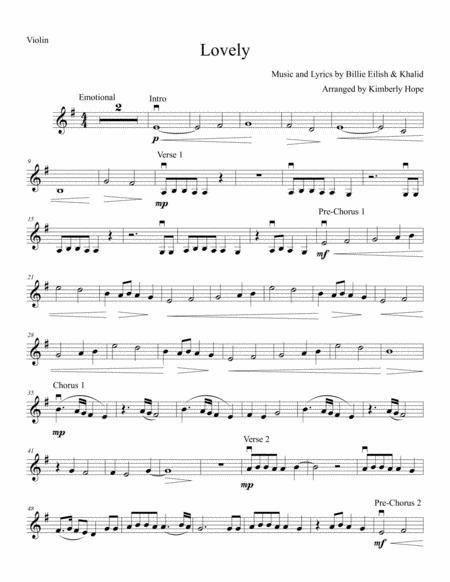 Violin Notes Songs, Lovely By Billie Eilish, Violin Fingering Chart, Violin Notes, Beginner Violin, Free Violin Sheet Music, Viola Music, Easy Sheet Music, Cello Sheet Music