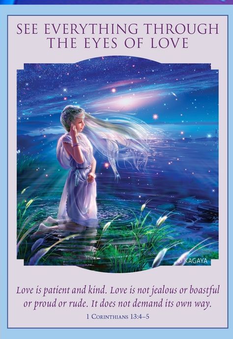 Love & Light Oracle ~Doreen Virtue ~ See everything through the eyes of Love 💖.. Love is patient and kind Love is not jealous or boastful proud or rude ,It does not demand its own way 😇 #oracle #oraclecards #love #divineguidance #mindfulness Doreen Virtue Angels, Eyes Of Love, Cards Reading, Archangel Prayers, Angel Tarot Cards, Love Spirituality, Healing Angels, Angel Cards Reading, Angel Tarot