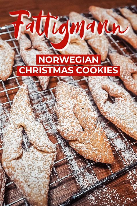 Norwegian Fattigmann Cookies Fattigmann Cookies, Norwegian Baking, Norwegian Christmas Cookies, Fried Cookies, Christmas Cookies To Make, Nordic Recipes, Scandinavian Cooking, Dutch Breakfast, Norwegian Cookies