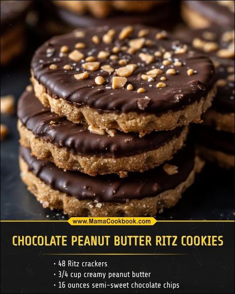 Ritz Peanut Butter Chocolate Cookies, Ritz Cookies, Cracker Cookies, Recipes Chocolate, Chocolate Peanut Butter Cookies, Ritz Crackers, Semi Sweet Chocolate Chips, Chocolate Peanuts, Cookies Ingredients