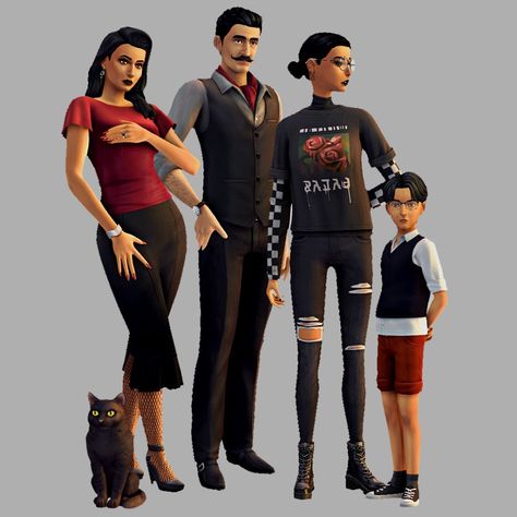 🥀 Goth Makeover - The Sims 4 Sims / Households - CurseForge Sims 4 Goth Family, Sims 4 Npc Makeover, Sims 4 Makeover Townies, Sims 4 Cassandra Goth Makeover, Addams Family Sims 4, Sims 4 Fanart, Sims 4 Goth Maxis Match, Sims 4 Goth Family Makeover, Sims 4 Makeover