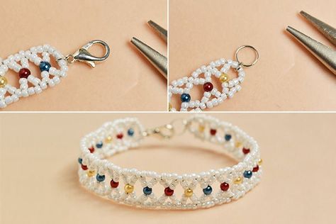 Seed Bead Patterns Free, Seed Bead Bracelets Tutorials, Seed Beads Bracelet, Seed Bead Bracelet Patterns, Diy Beaded Rings, Beaded Jewelry Bracelets, Beaded Bracelets Tutorial, Beaded Ring, Seed Bead Patterns