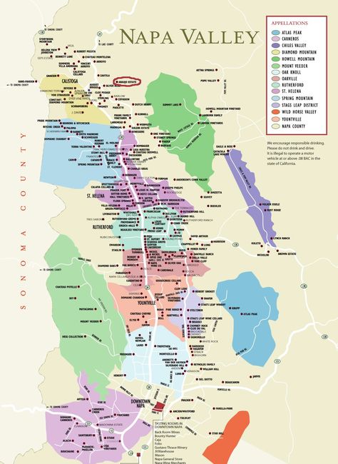 We Study Wine: Map of Napa Valley Wineries Napa Valley Map, Nappa Valley, Valley Of The Moon, San Francisco Airport, Napa Wineries, Napa Valley Wineries, Wine Map, State Of California, Napa Wine