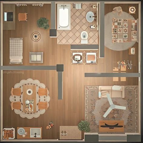 Fancy Bathroom, Happy Home Designer, Animal Crossing Wild World, Animal Crossing Villagers, Apartment Layout, Animal Crossing Pocket Camp, Cottage Core Aesthetic, New Animal Crossing, Animal Crossing Game