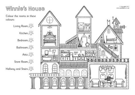 Winnie and Wilbur’s House Colouring Sheets (SB12201) - SparkleBox Winnie The Witch Activities, Winnie The Witch, Dollhouse Quilt, Primary School Art, Italian Grammar, English Time, Colouring Sheets, English Worksheets For Kids, Free Teaching Resources