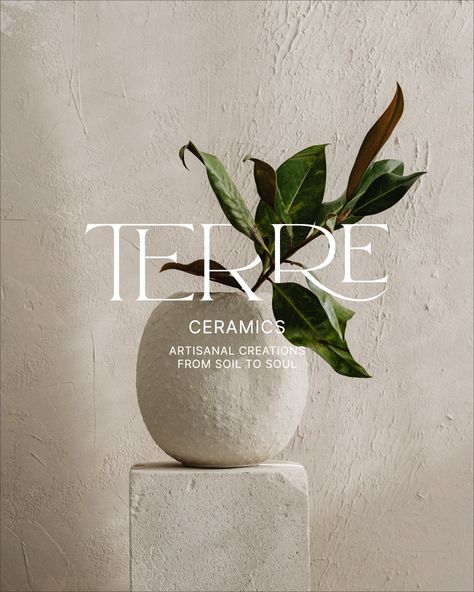 Introducing Terre. A natural, hancrafted ceramic brand 🤍 At Designs by Gabi, we create bespoke, delightful, memorable visual identity designs that truly represent your business values and connect with high-end customers. If you're ready to LEVEL UP inquiry from the link in bio! Let's create a brand identity you'll be proud of! . . . #ceramics #handmadeceramics #pottery #interiordesign #ceramicsart #homewearstyle #wabisabi #minimalistinterior #ceramiclife #potterylife #ceramicstudio #luxu... Pottery Brand Identity, Pottery Photography Ideas, Homeware Branding, Ceramic Branding, Pottery Branding, Pottery Brand, Surrealism Fashion, Business Values, Minimalist Font