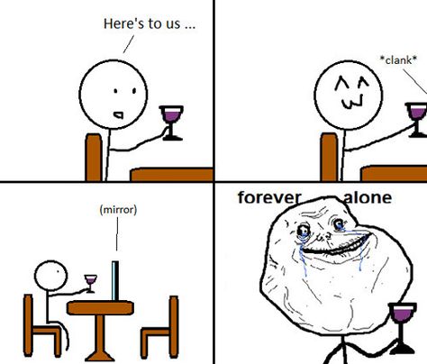 Forever Alone, Smosh, We Heart It, Lost, Memes, Funny