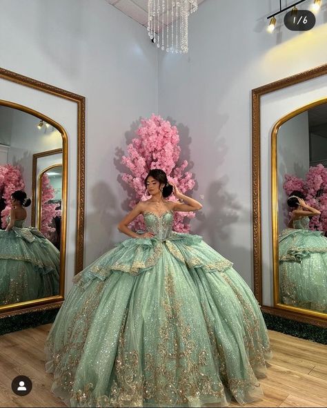 HOUSTON, TX Green Ball Gown Prom, Corset Quinceanera Dresses, Sage Green Ball Gown, Green Ball Gown, Green Quinceanera Dresses, Ball Gown Prom Dresses, Gown Prom Dresses, Gown Prom, Prom Dresses Ball Gown