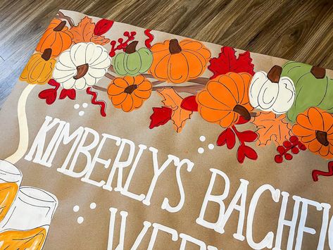 This banner is giving cozy fall vibes! 🍂🍁🥂💍 - - - *please do not replicate* #bachelorette #fall #fallvibes #art #cozy #sweaterweather #falldecor #banner #banners #butcherpaperbanner Happy Friendsgiving Banner, Thanksgiving Banner Painted, Friendsgiving Banner Painted, Thanksgiving Painted Banner, Friendsgiving Banner, Banner Painting, Painted Banners, 21 Bday, Painting Signs