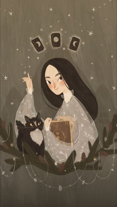 1111111111 A Cat, A Book, A Girl, Black Cat, A Woman, Witch, On Instagram, Instagram, Black