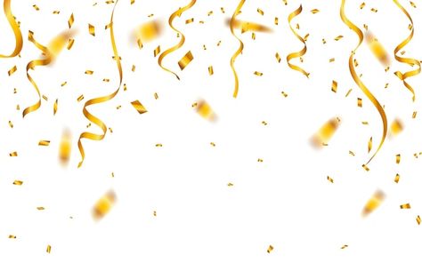 Gold confetti. celebration carnival ribb... | Premium Vector #Freepik #vector #serpentine #confetti #celebrate #realistic Celebrate Aesthetic, Gold Confetti Background, Carnival Design, Yellow Confetti, Confetti Background, Doodle Background, White Confetti, Water Aesthetic, Happy Birthday Celebration