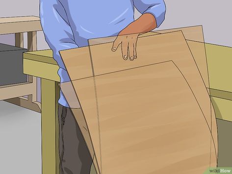 How to Bend Plywood: 10 Steps (with Pictures) - wikiHow Bend Plywood, Diy Stone Veneer, Bending Plywood, Bench Drawing, Bend Wood, How To Bend Wood, Bent Plywood, Wood Room Divider, Diy Concrete Planters