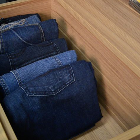 Folding Hack For Jeans, Jeans In Drawers Folding, Space Saving Folding Jeans, Best Way To Fold Jeans To Save Space, Jean Drawer Organization, How To Store Jeans In Drawer, Folding Jeans To Save Space In Drawers, How To Fold Jeans To Save Space In Drawers, How To Fold Jeans For Drawers